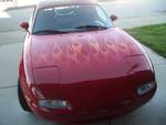 Highlight for Album: Sally's Miata gets out of the bodyshop and sports some new flames. 10-2-2006